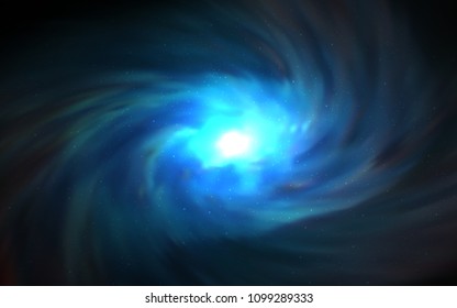 Dark BLUE vector cover with astronomical stars. Blurred decorative design in simple style with galaxy stars. Smart design for your business advert.
