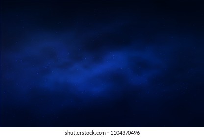 Dark BLUE vector cover with astronomical stars. Shining colored illustration with bright astronomical stars. Pattern for futuristic ad, booklets.