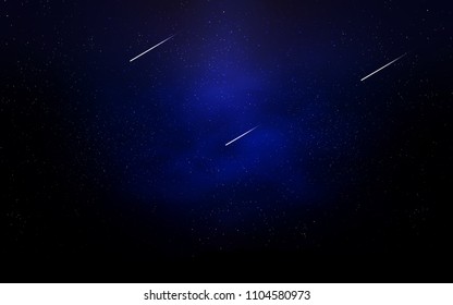 Dark BLUE vector cover with astronomical stars. Blurred decorative design in simple style with galaxy stars. Pattern for futuristic ad, booklets.