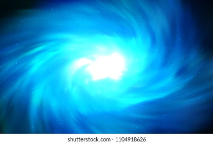 Dark BLUE vector cover with astronomical stars. Shining colored illustration with bright astronomical stars. Pattern for futuristic ad, booklets.