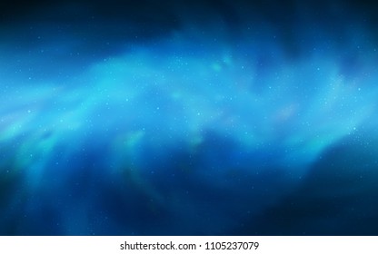 Dark BLUE vector cover with astronomical stars. Blurred decorative design in simple style with galaxy stars. Pattern for astronomy websites.