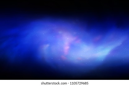 Dark BLUE vector cover with astronomical stars. Modern abstract illustration with Big Dipper stars. Pattern for astronomy websites.