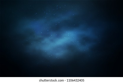 Dark BLUE vector cover with astronomical stars. Modern abstract illustration with Big Dipper stars. Pattern for futuristic ad, booklets.