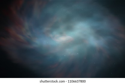 Dark BLUE vector cover with astronomical stars. Glitter abstract illustration with colorful cosmic stars. Smart design for your business advert.