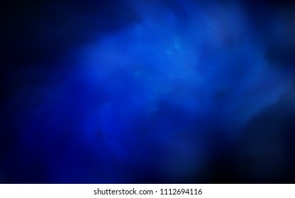 Dark BLUE vector cover with astronomical stars. Glitter abstract illustration with colorful cosmic stars. Pattern for futuristic ad, booklets.