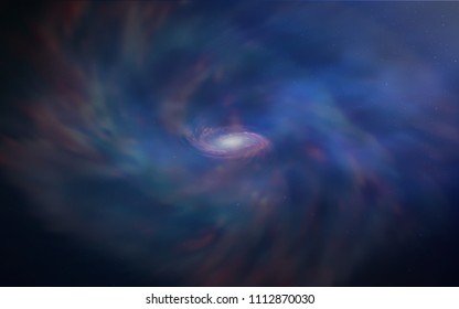 Dark BLUE vector cover with astronomical stars. Space stars on blurred abstract background with gradient. Best design for your ad, poster, banner.