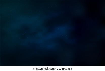 Dark BLUE vector cover with astronomical stars. Shining illustration with sky stars on abstract template. Pattern for astronomy websites.