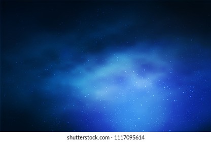Dark BLUE vector cover with astronomical stars. Modern abstract illustration with Big Dipper stars. Best design for your ad, poster, banner.