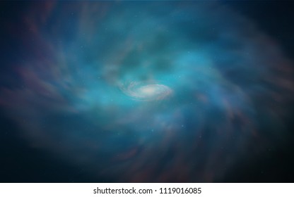 Dark BLUE vector cover with astronomical stars. Space stars on blurred abstract background with gradient. Template for cosmic backgrounds.