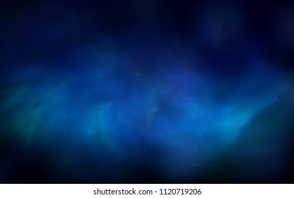 Dark BLUE vector cover with astronomical stars. Shining illustration with sky stars on abstract template. Best design for your ad, poster, banner.