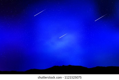 Dark BLUE vector cover with astronomical stars. Shining illustration with sky stars on abstract template. Pattern for astronomy websites.