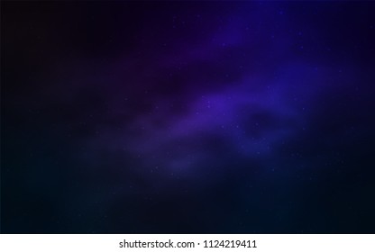 Dark BLUE vector cover with astronomical stars. Glitter abstract illustration with colorful cosmic stars. Best design for your ad, poster, banner.