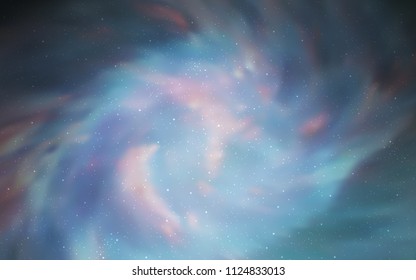 Dark BLUE vector cover with astronomical stars. Space stars on blurred abstract background with gradient. Pattern for astronomy websites.