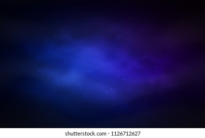 Dark BLUE vector cover with astronomical stars. Modern abstract illustration with Big Dipper stars. Pattern for futuristic ad, booklets.