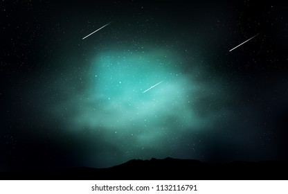 Dark BLUE vector cover with astronomical stars. Blurred decorative design in simple style with galaxy stars. Pattern for futuristic ad, booklets.