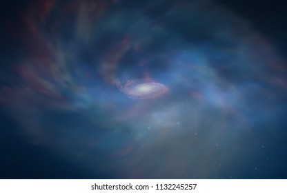 Dark BLUE vector cover with astronomical stars. Shining colored illustration with bright astronomical stars. Template for cosmic backgrounds.