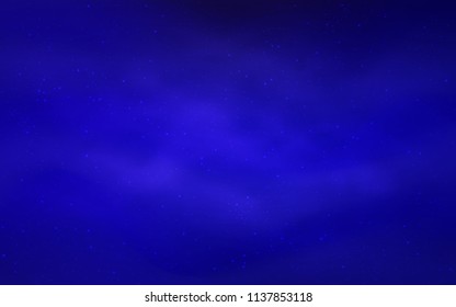 Dark BLUE vector cover with astronomical stars. Space stars on blurred abstract background with gradient. Template for cosmic backgrounds.
