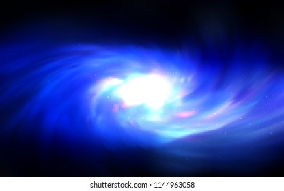 Dark BLUE vector cover with astronomical stars. Space stars on blurred abstract background with gradient. Pattern for astrology websites.