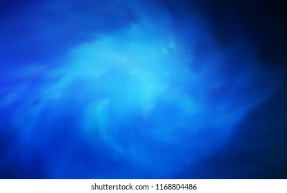 Dark BLUE vector cover with astronomical stars. Blurred decorative design in simple style with galaxy stars. Pattern for astrology websites.