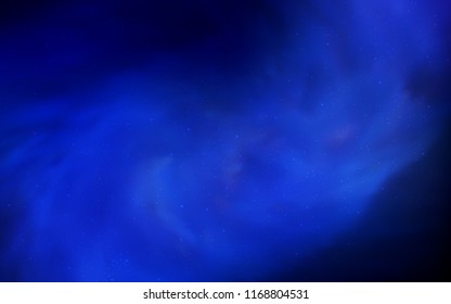 Dark BLUE vector cover with astronomical stars. Glitter abstract illustration with colorful cosmic stars. Best design for your ad, poster, banner.