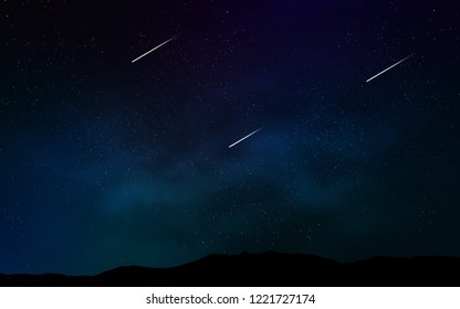 Dark BLUE vector cover with astronomical stars. Shining illustration with sky stars on abstract template. Best design for your ad, poster, banner.