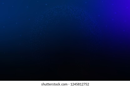 Dark BLUE vector cover with astronomical stars. Blurred decorative design in simple style with galaxy stars. Pattern for astronomy websites.