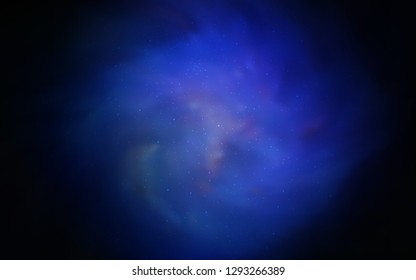 Dark BLUE vector cover with astronomical stars. Blurred decorative design in simple style with galaxy stars. Pattern for astronomy websites.