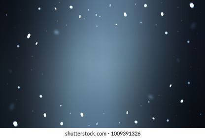 Dark BLUE vector cover with beautiful snowflakes. Decorative shining illustration with snow on abstract template. The pattern can be used for new year ad, booklets.