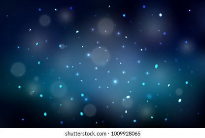 Dark BLUE vector cover with beautiful snowflakes. Modern geometrical abstract illustration with crystals of ice. New year design for your business advert.