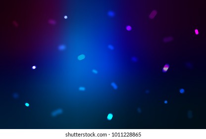 Dark BLUE vector cover with beautiful snowflakes.