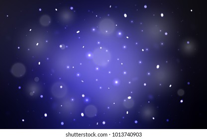 Dark BLUE vector cover with beautiful snowflakes. Modern geometrical abstract illustration with crystals of ice. New year design for your business advert.