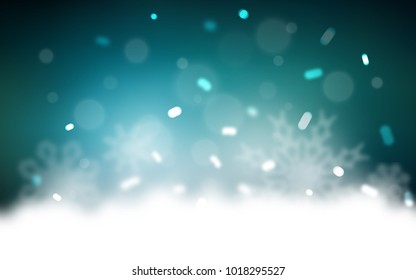 Dark BLUE vector cover with beautiful snowflakes. Modern geometrical abstract illustration with crystals of ice. The pattern can be used for new year ad, booklets.