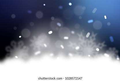 Dark BLUE vector cover with beautiful snowflakes. Shining colored illustration with snow in christmas style. The pattern can be used for new year leaflets.