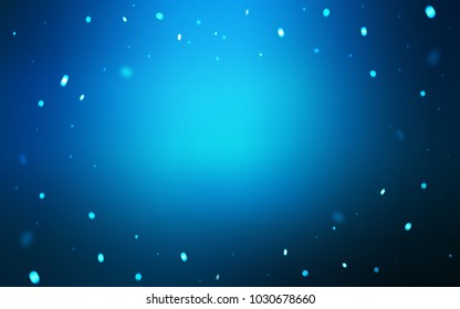 Dark BLUE vector cover with beautiful snowflakes. Shining colored illustration with snow in christmas style. The pattern can be used for year new  websites.