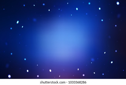 Dark BLUE vector cover with beautiful snowflakes. Blurred decorative design in xmas style with snow. New year design for your ad, poster, banner.