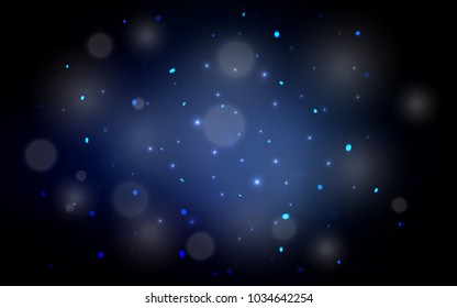 Dark BLUE vector cover with beautiful snowflakes. Glitter abstract illustration with crystals of ice. The pattern can be used for new year leaflets.