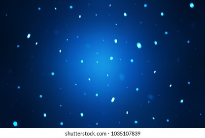 Dark BLUE vector cover with beautiful snowflakes. Glitter abstract illustration with crystals of ice. The template can be used as a new year background.