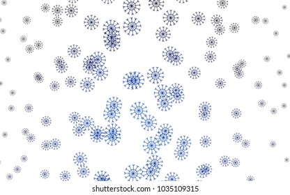Dark BLUE vector cover with beautiful snowflakes. Modern geometrical abstract illustration with crystals of ice. The pattern can be used for year new  websites.