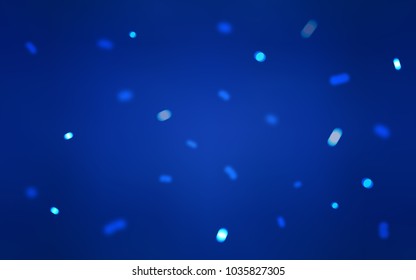 Dark BLUE vector cover with beautiful snowflakes. Glitter abstract illustration with crystals of ice. The template can be used as a new year background.