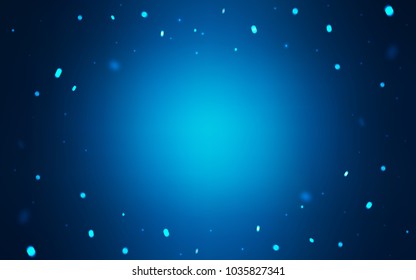 Dark BLUE vector cover with beautiful snowflakes. Decorative shining illustration with snow on abstract template. New year design for your ad, poster, banner.