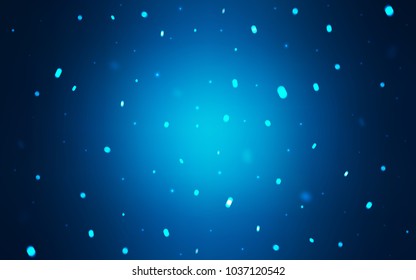 Dark BLUE vector cover with beautiful snowflakes. Shining colored illustration with snow in christmas style. New year design for your ad, poster, banner.