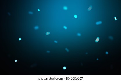 Dark BLUE vector cover with beautiful snowflakes. Decorative shining illustration with snow on abstract template. The pattern can be used for new year leaflets.