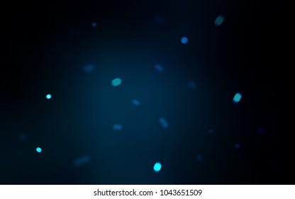 Dark BLUE vector cover with beautiful snowflakes. Snow on blurred abstract background with gradient. The pattern can be used for year new  websites.