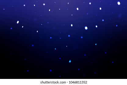 Dark BLUE vector cover with beautiful snowflakes. Blurred decorative design in xmas style with snow. New year design for your ad, poster, banner.