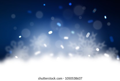 Dark BLUE vector cover with beautiful snowflakes. Shining colored illustration with snow in christmas style. New year design for your business advert.