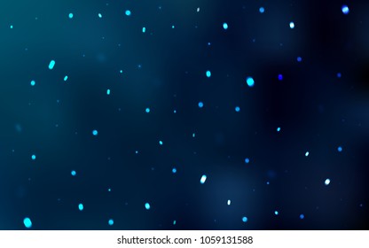 Dark BLUE vector cover with beautiful snowflakes. Decorative shining illustration with snow on abstract template. The pattern can be used for year new  websites.