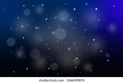 Dark BLUE vector cover with beautiful snowflakes. Glitter abstract illustration with crystals of ice. The pattern can be used for year new  websites.