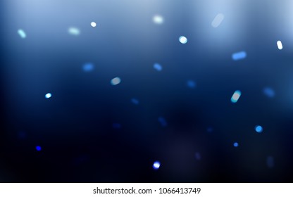 Dark BLUE vector cover with beautiful snowflakes. Blurred decorative design in xmas style with snow. The pattern can be used for new year leaflets.