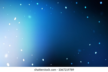 Dark BLUE vector cover with beautiful snowflakes. Modern geometrical abstract illustration with crystals of ice. The pattern can be used for new year leaflets.