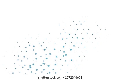 Dark BLUE vector cover with beautiful snowflakes. Modern geometrical abstract illustration with crystals of ice. New year design for your ad, poster, banner.